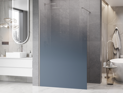 Mexen Kioto ścianka prysznicowa Walk-in 80 x 200 cm, ombre niebieska 8 mm, nikiel szczotkowany - 800-080-101-97-46