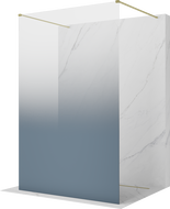 Mexen Kioto Ελεύθερο διαχωριστικό ντους 150 x 200 cm, ombre μπλε 8 mm, χρυσό