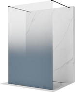 Mexen Kioto brīvi stāvoša dušas siena 140 x 200 cm, ombre zila 8 mm, melna - 800-140-002-70-46