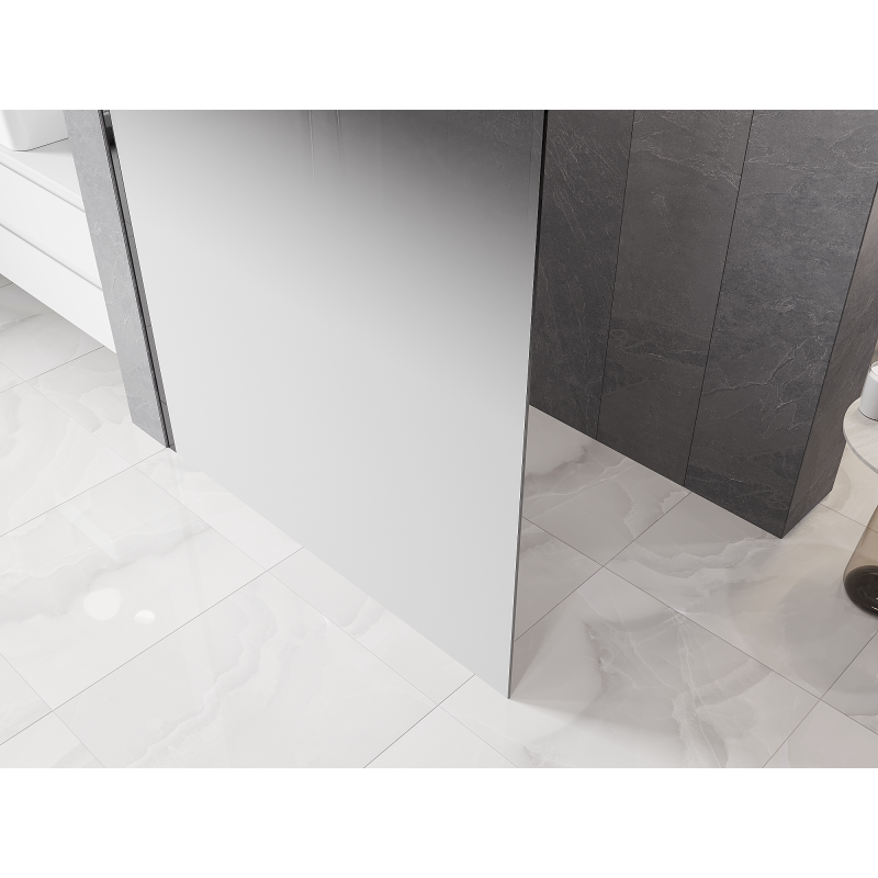 Mexen Kioto duschvägg Walk-in 150 x 200 cm, ombre vit 8 mm, krom - 800-150-101-01-86