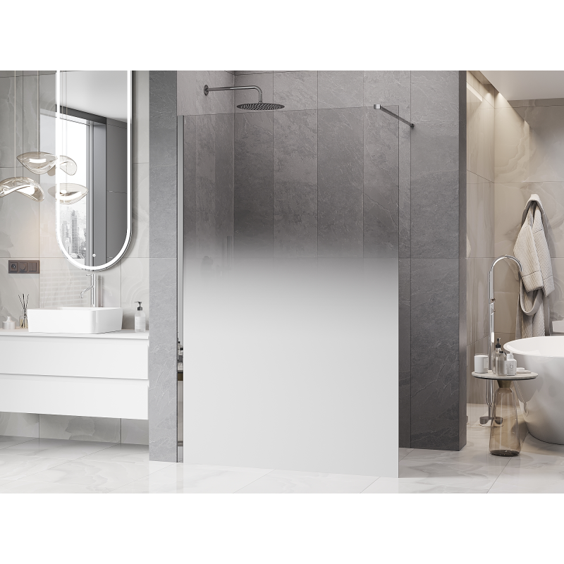 Mexen Kioto douchescherm Walk-in 150 x 200 cm, ombre wit 8 mm, chroom - 800-150-101-01-86