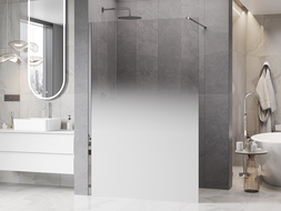 Mexen Kioto parede de chuveiro Walk-in 80 x 200 cm, ombre branco 8 mm, cromado - 800-080-101-01-86