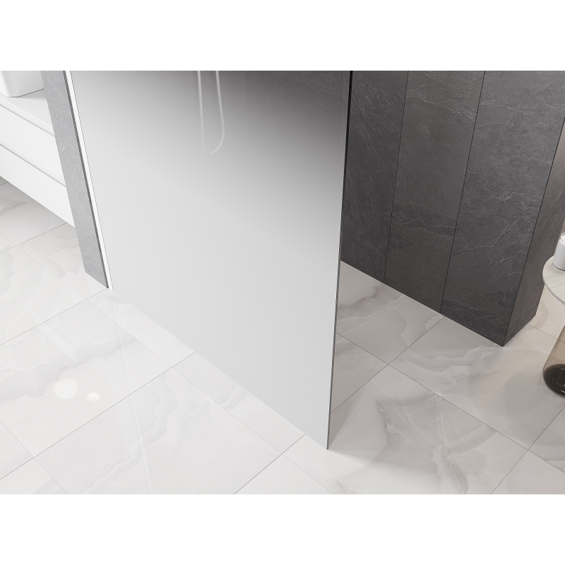 Mexen Kioto τοίχος ντους Walk-in 100 x 200 cm, λευκό ομπρέ 8 mm, λευκό - 800-100-101-20-86