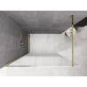 Mexen Kioto προστατευτικό τοίχωμα ντους Walk-in 110 x 200 cm, λευκό ombre 8 mm, χρυσό