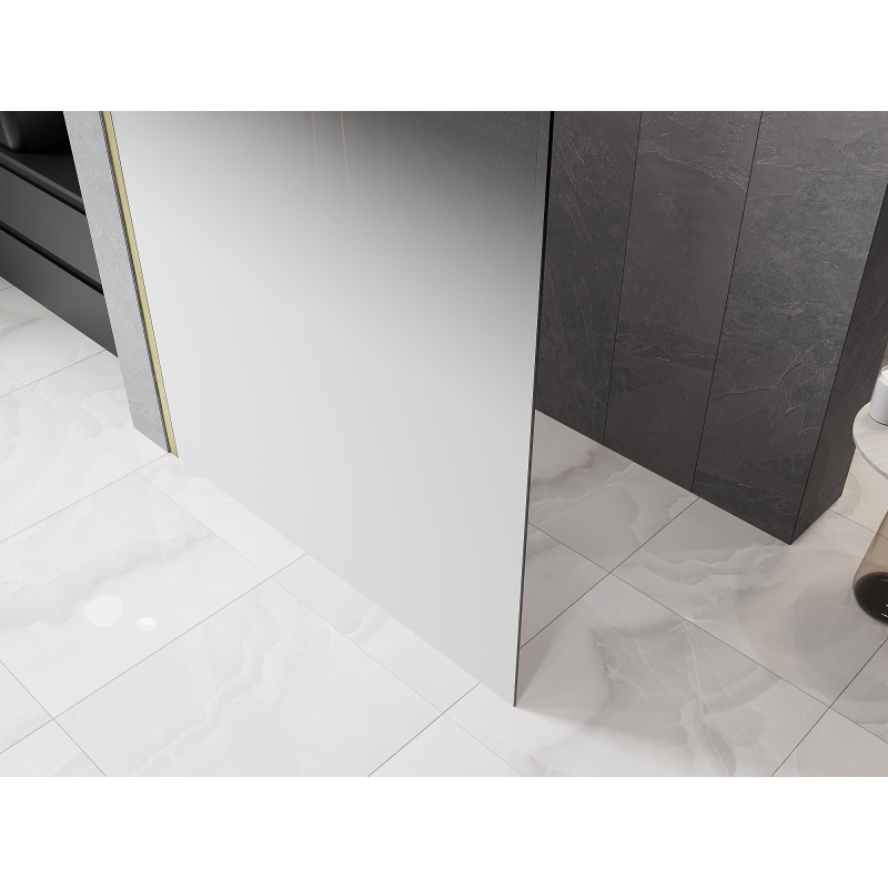 Mexen Kioto paroi de douche Walk-in 110 x 200 cm, ombrée blanche 8 mm, or brossé - 800-110-101-55-86