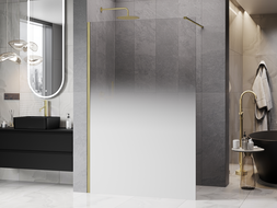 Mexen Kioto tuš stena Walk-in 150 x 200 cm, ombre bela 8 mm, zlata brušena - 800-150-101-55-86