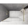 Mexen Kioto suihkuseinä Walk-in 130 x 200 cm, valkoinen ombre 8 mm, harjattu kulta - 800-130-101-55-86