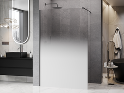Mexen Kioto tuš stena Walk-in 120 x 200 cm, belo ombre 8 mm, gun metal - 800-120-101-95-86