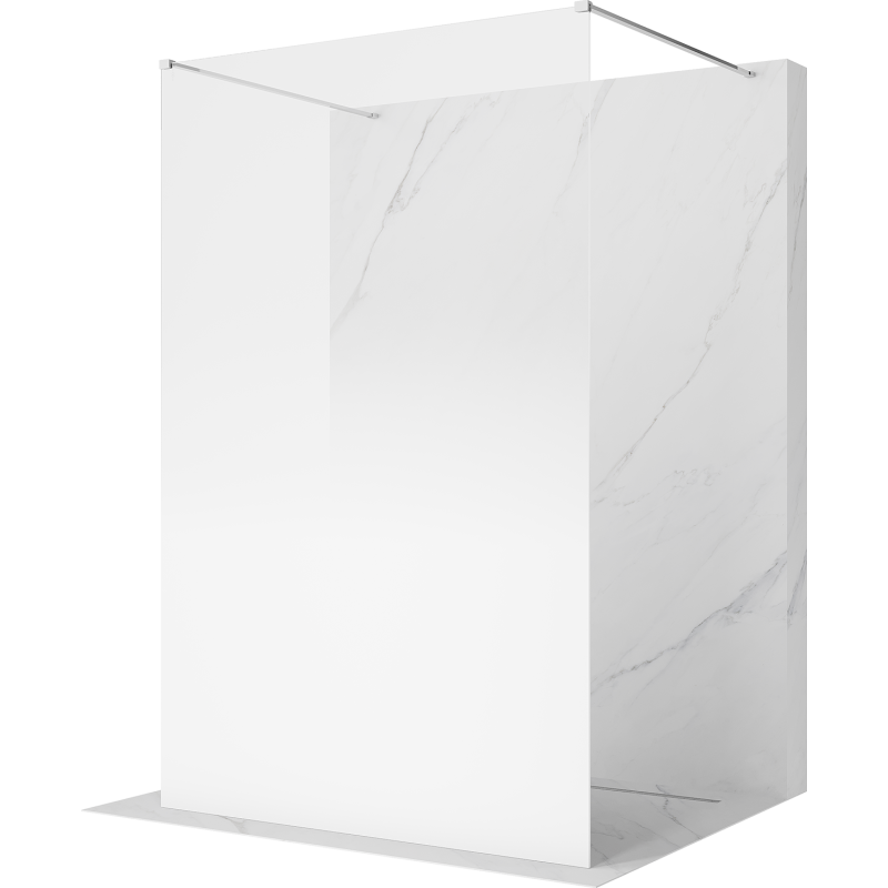 Mexen Kioto brīvi stāvoša dušas siena 110 x 200 cm, ombre balta 8 mm, hroms - 800-110-002-01-86