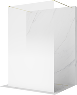 Mexen Kioto ελεύθερη καμπίνα ντους 100 x 200 cm, ombre λευκή 8 mm, χρυσή - 800-100-002-50-86