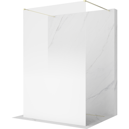 Mexen Kioto parede de duche independente 110 x 200 cm, ombre branco 8 mm, dourado - 800-110-002-50-86