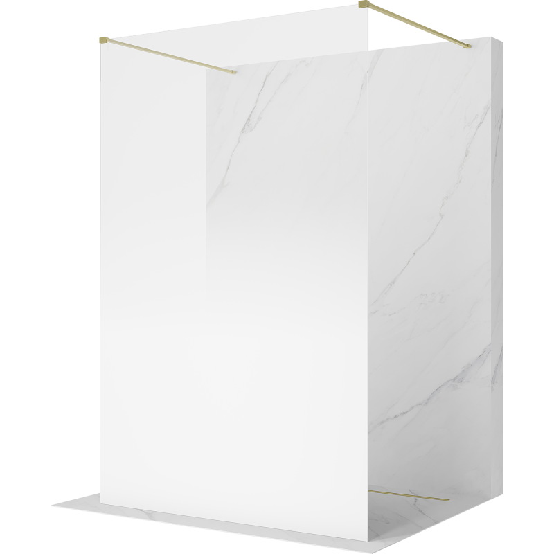 Mexen Kioto paroi de douche autoportante 120 x 200 cm, ombre blanc 8 mm, or brossé - 800-120-002-55-86