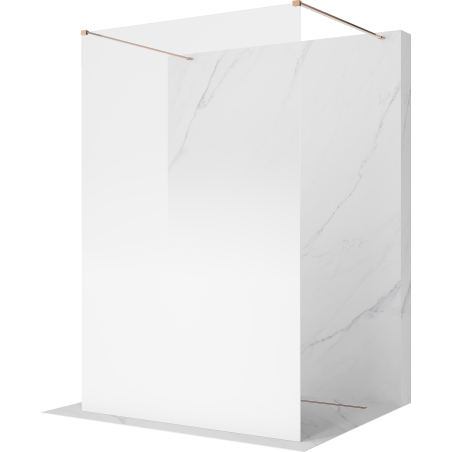 Mexen Kioto mampara de ducha independiente 150 x 200 cm, ombre blanca 8 mm, oro rosa - 800-150-002-60-86