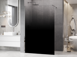 Mexen Kioto duschvägg Walk-in 100 x 200 cm, ombre svart 8 mm, krom - 800-100-101-01-76