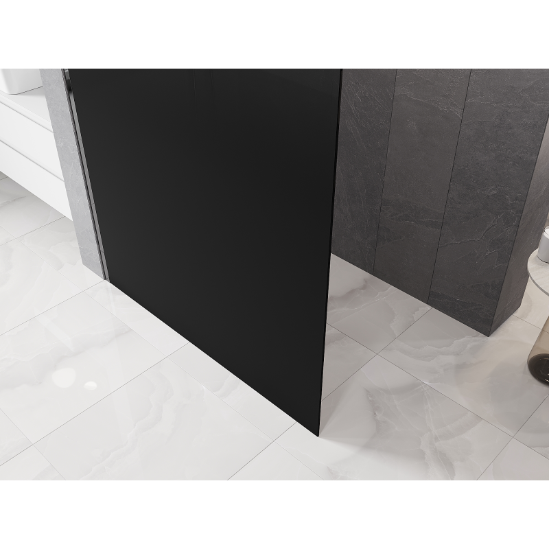 Mexen Kioto Duschwand Walk-in 80 x 200 cm, schwarze Ombre 8 mm, Chrom - 800-080-101-01-76