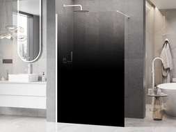 Mexen Kioto parede de chuveiro Walk-in 100 x 200 cm, ombre preto 8 mm, branco - 800-100-101-20-76