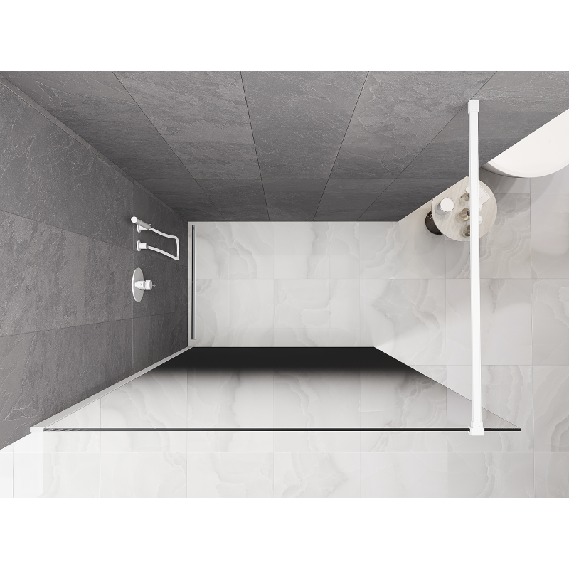 Mexen Kioto pannello doccia Walk-in 110 x 200 cm, ombre nero 8 mm, bianco - 800-110-101-20-76