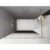 Mexen Kioto paroi de douche Walk-in 70 x 200 cm, ombrée noire 8 mm, dorée brossée - 800-070-101-55-76