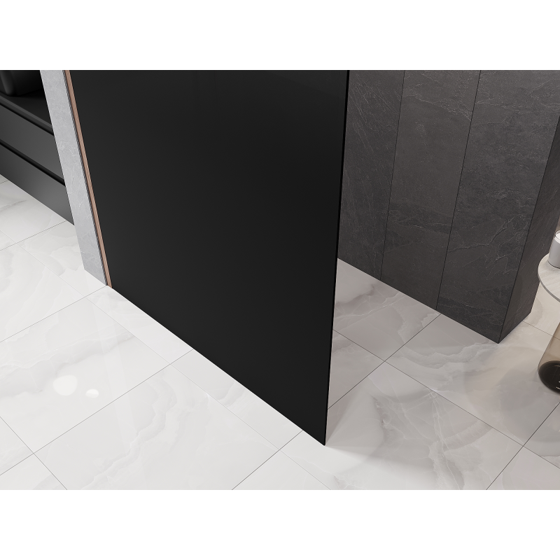 Mexen Kioto Duschwand Walk-in 110 x 200 cm, ombre schwarz 8 mm, gebürstetes Kupfer - 800-110-101-65-76