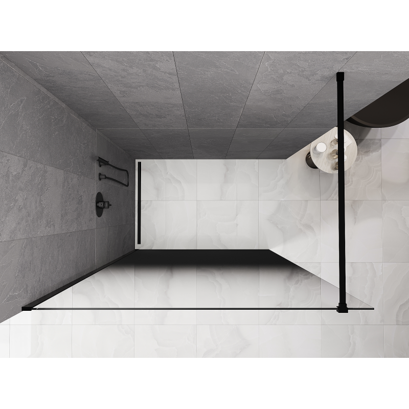 Mexen Kioto douchewand Walk-in 90 x 200 cm, ombre zwart 8 mm, zwart - 800-090-101-70-76