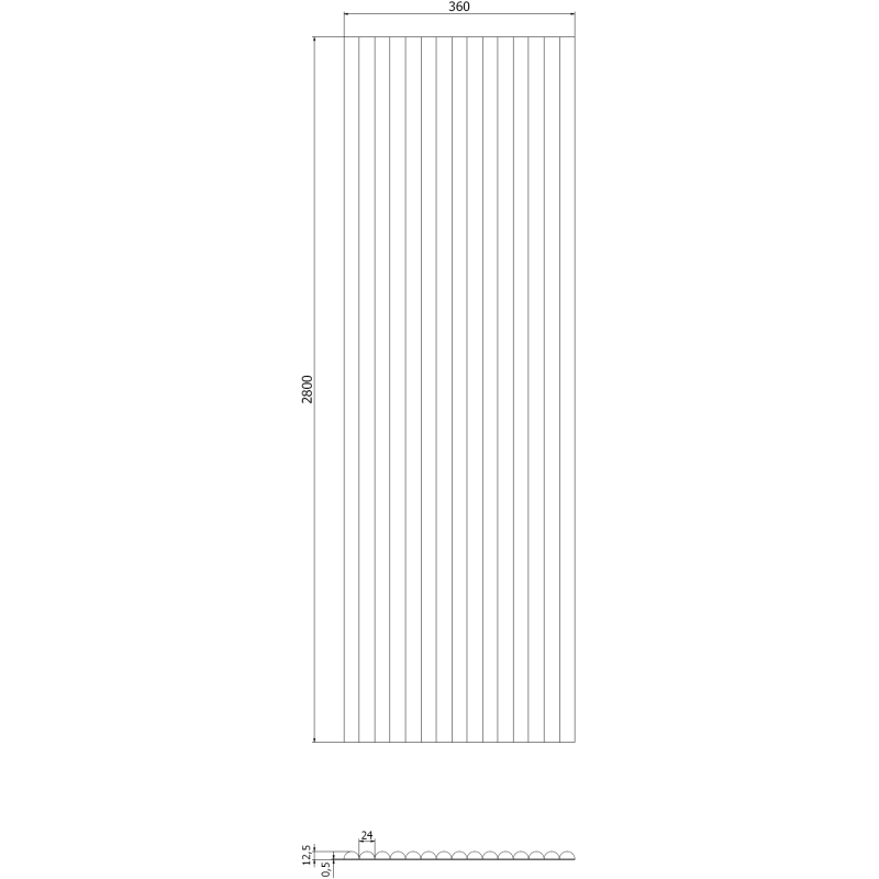 Mexen Ovalo 03 lamele ścienne ryflowane elastyczne 280 x 36 cm, fornir techniczny, Dąb Mocca - S130-280-03-045