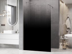 Mexen Kioto Tuš stena Walk-in 110 x 200 cm, ombre črna 8 mm, brušeni nikel - 800-110-101-97-76