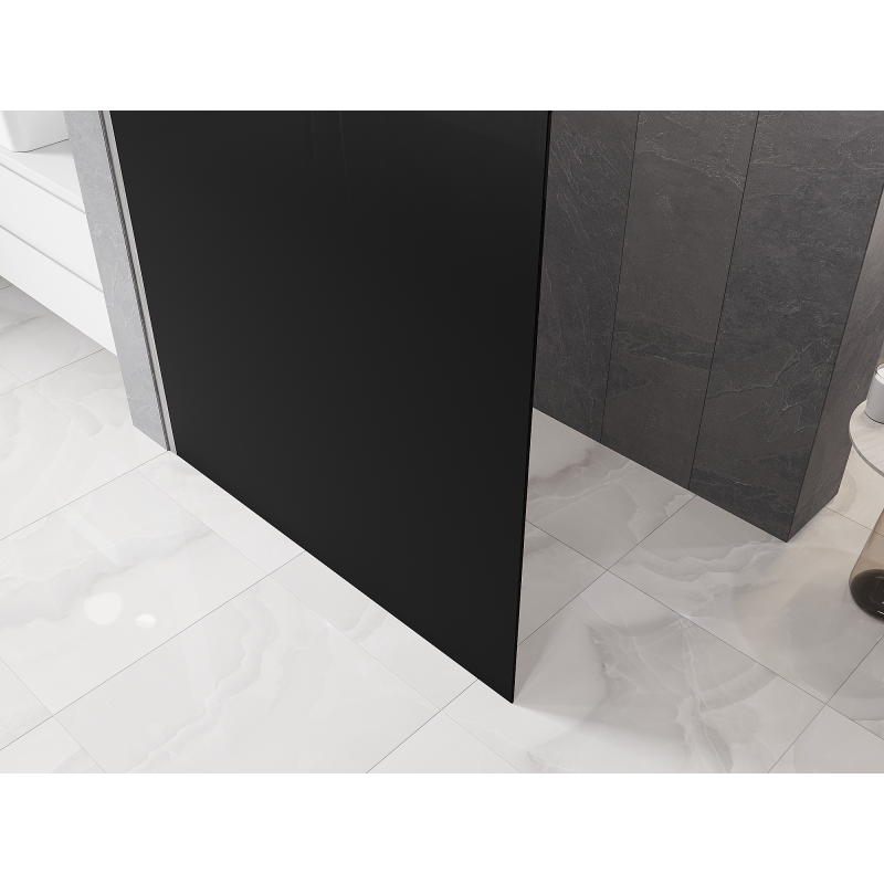 Mexen Kioto tuš stena Walk-in 140 x 200 cm, črna ombre 8 mm, brušeni nikel - 800-140-101-97-76