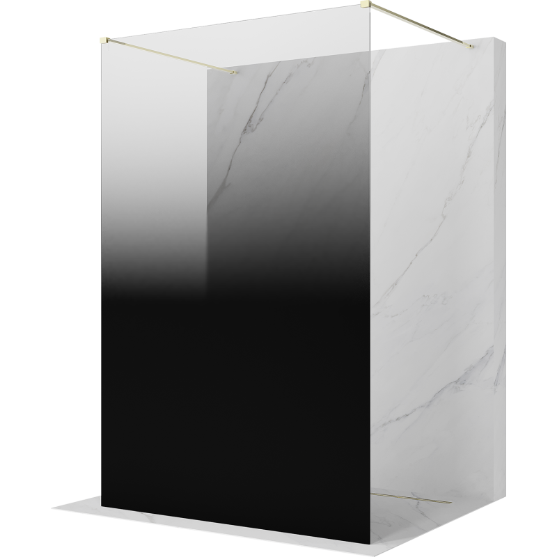 Mexen Kioto ścianka prysznicowa wolnostojąca 100 x 200 cm, ombre czarna 8 mm, złota - 800-100-002-50-76