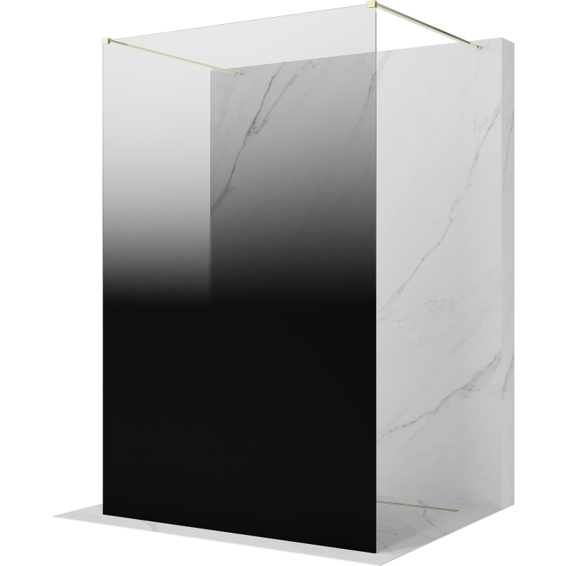 Mexen Kioto ścianka prysznicowa wolnostojąca 120 x 200 cm, ombre czarna 8 mm, złota - 800-120-002-50-76