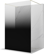 Mexen Kioto mampara de ducha independiente 120 x 200 cm, ombre negra 8 mm, dorada - 800-120-002-50-76