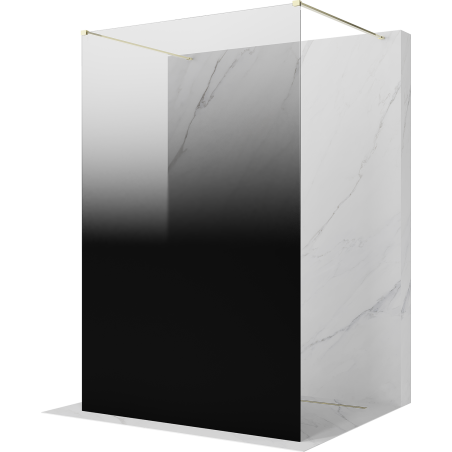 Mexen Kioto ścianka prysznicowa wolnostojąca 150 x 200 cm, ombre czarna 8 mm, złota - 800-150-002-50-76