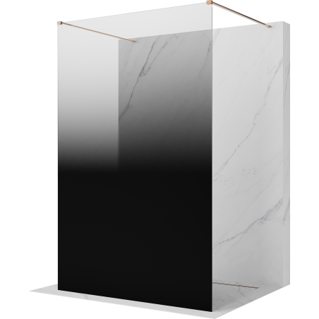 Mexen Kioto ścianka prysznicowa wolnostojąca 100 x 200 cm, ombre czarna 8 mm, różowe złoto - 800-100-002-60-76