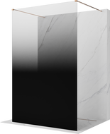 Mexen Kioto ελεύθερη καμπίνα ντους 130 x 200 cm, ombre μαύρη 8 mm, ροζ χρυσό