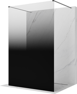 Mexen Kioto ελεύθερος τοίχος ντους 100 x 200 cm, μαύρο ombre 8 mm, βουρτσισμένο gun gray