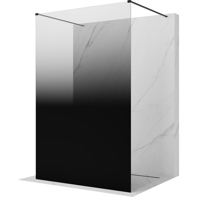 Mexen Kioto freestanding shower screen 150 x 200 cm, black ombre 8 mm, black - 800-150-002-70-76