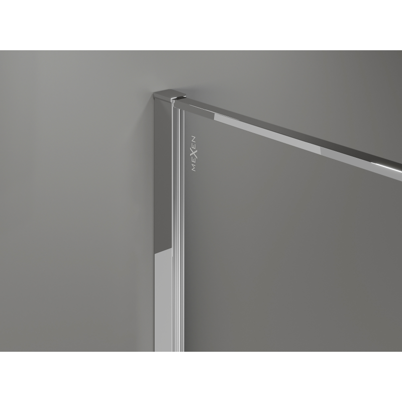 Mexen Kioto mampara de ducha Walk-in 130 x 200 cm, crackle grafito 12 mm, cromo - 800-130-101-01-44-X