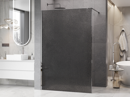 Mexen Kioto parede de duche Walk-in 90 x 200 cm, crackle grafite 12 mm, cromado - 800-090-101-01-44-X