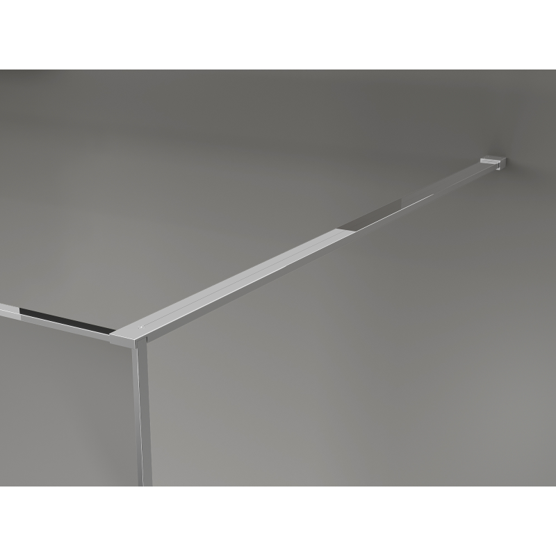 Mexen Kioto mampara de ducha Walk-in 130 x 200 cm, crackle grafito 12 mm, cromo - 800-130-101-01-44-X