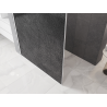 Mexen Kioto paroi de douche Walk-in 100 x 200 cm, crackle graphite 12 mm, blanc - 800-100-101-20-44-X