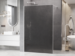 Mexen Kioto parede de duche Walk-in 150 x 200 cm, grafite crackle 12 mm, branco - 800-150-101-20-44-X