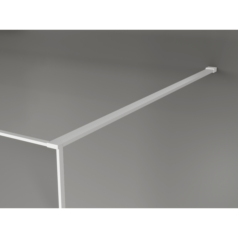 Mexen Kioto Duschwand Walk-in 150 x 200 cm, Crackle Graphit 12 mm, Weiß - 800-150-101-20-44-X