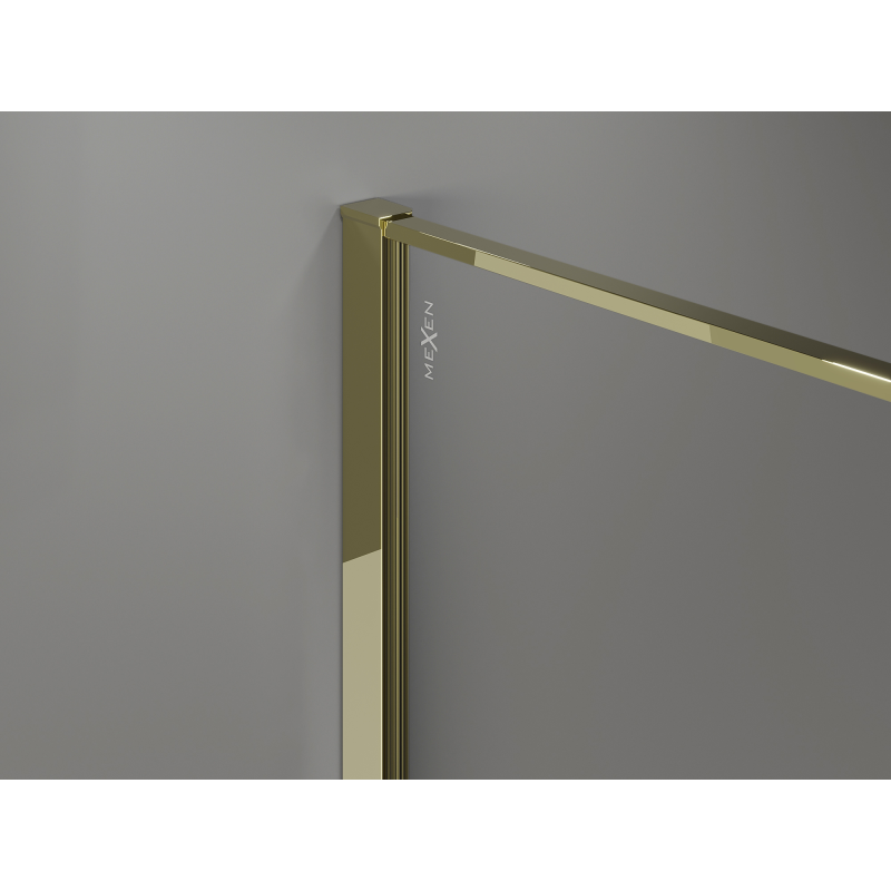 Mexen Kioto Walk-in douchewand 80 x 200 cm, crackle grafiet 12 mm, goud - 800-080-101-50-44-X