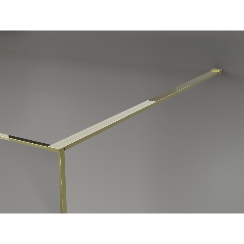 Mexen Kioto dušas siena Walk-in 160 x 200 cm, crackle grafīts 12 mm, zelta - 800-160-101-50-44-X