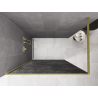 Mexen Kioto parede de duche Walk-in 160 x 200 cm, crackle grafite 12 mm, dourado escovado - 800-160-101-55-44-X