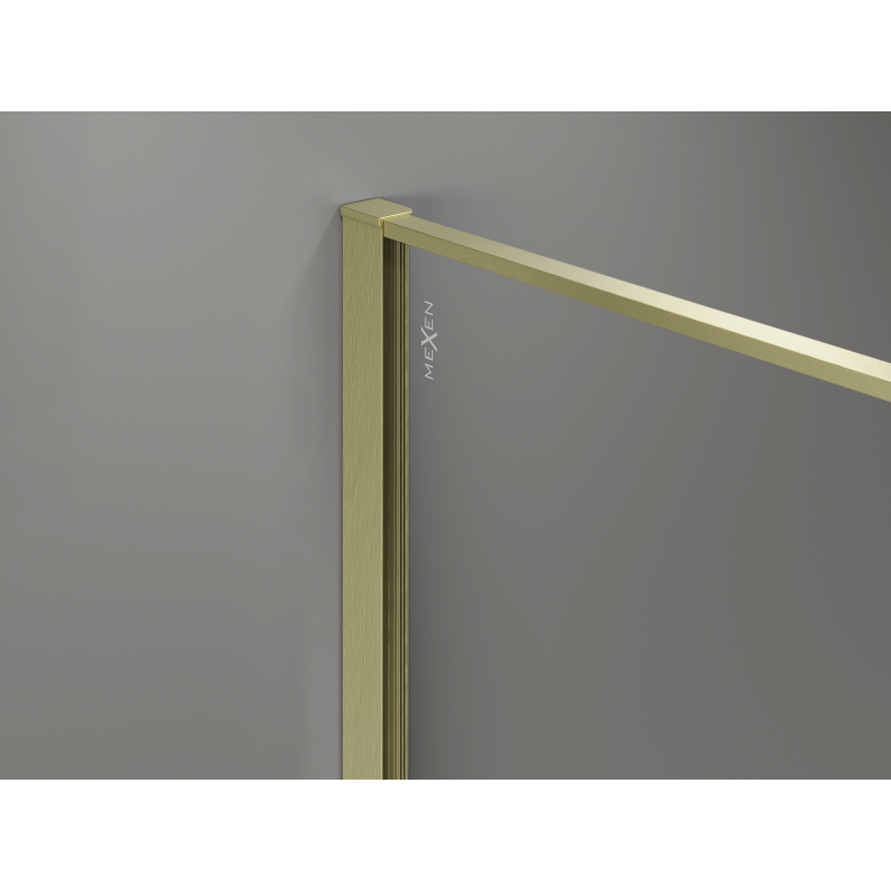 Mexen Kioto parede de duche Walk-in 160 x 200 cm, crackle grafite 12 mm, dourado escovado - 800-160-101-55-44-X