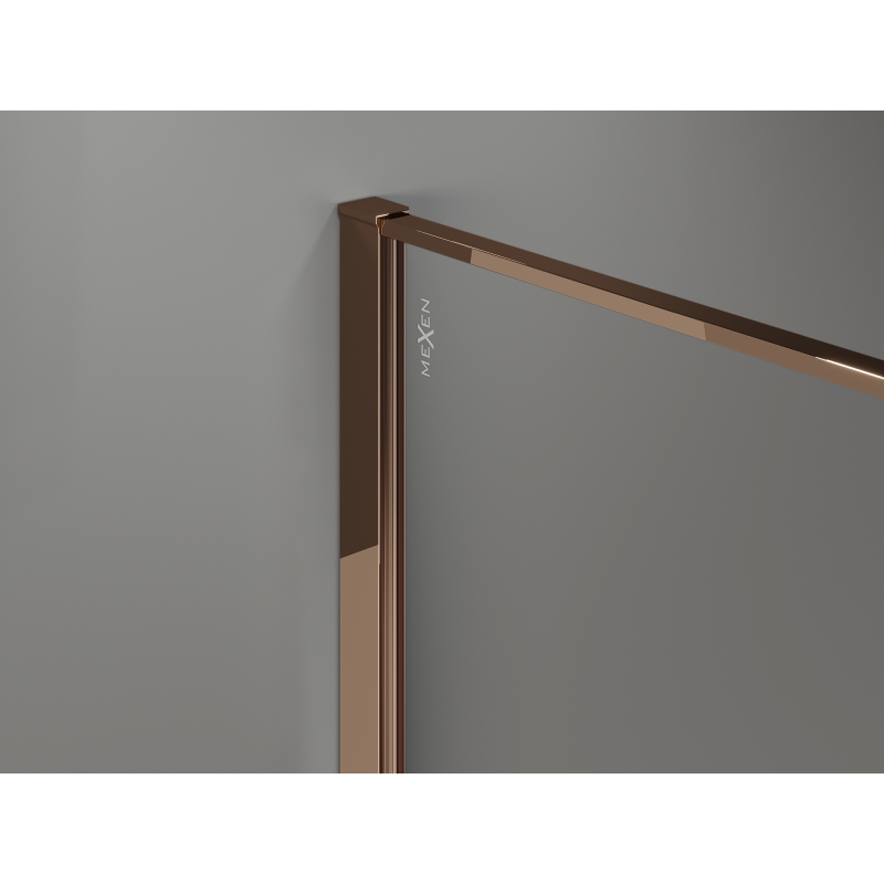 Mexen Kioto panel de ducha Walk-in 110 x 200 cm, crackle grafito 12 mm, oro rosa - 800-110-101-60-44-X