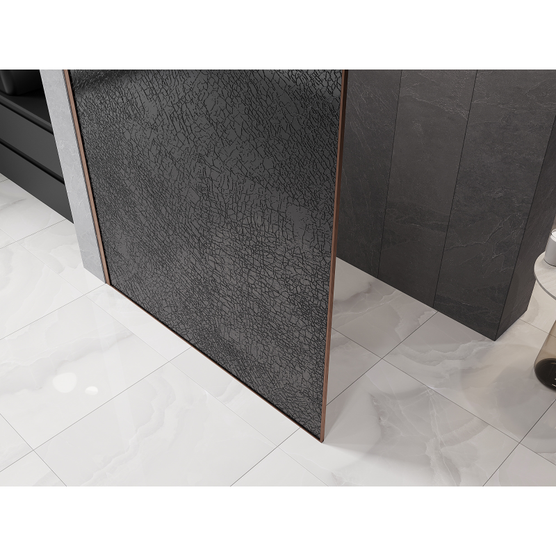 Mexen Kioto parede de duche Walk-in 90 x 200 cm, vidraça grafite 12 mm, cobre escovado - 800-090-101-65-44-X