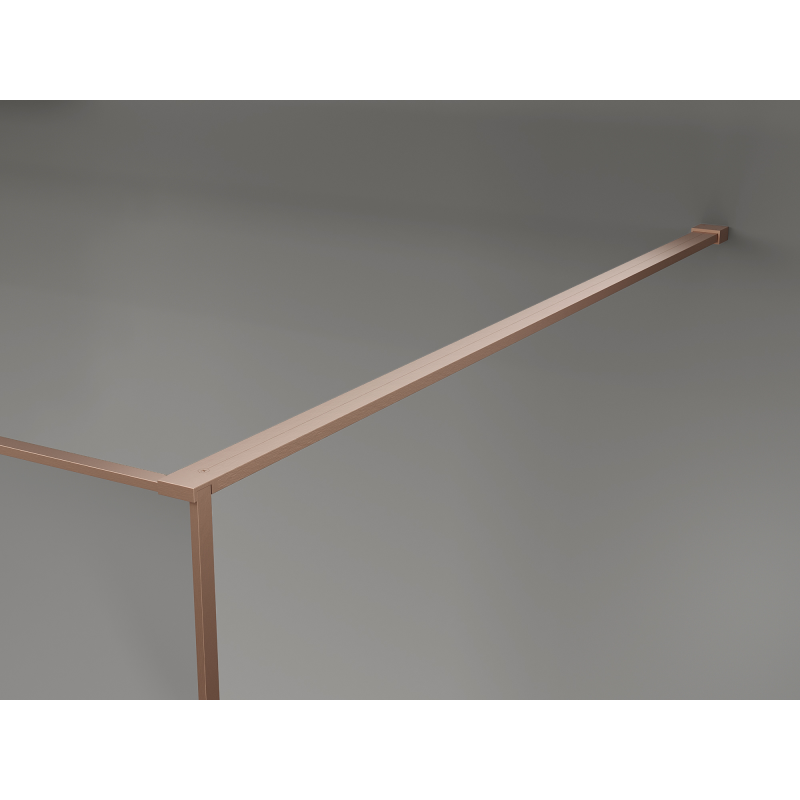 Mexen Kioto parede de duche Walk-in 90 x 200 cm, vidraça grafite 12 mm, cobre escovado - 800-090-101-65-44-X
