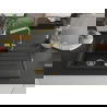 Mexen Bruno Granitspüle mit 1 Becken, Abtropffläche und Küchenarmatur Duero, schwarz/silber metallic - 6513-73-671600-50