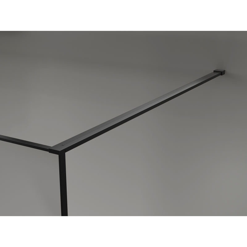 Mexen Kioto panel de ducha Walk-in 130 x 200 cm, grafito crackle 12 mm, negro - 800-130-101-70-44-X